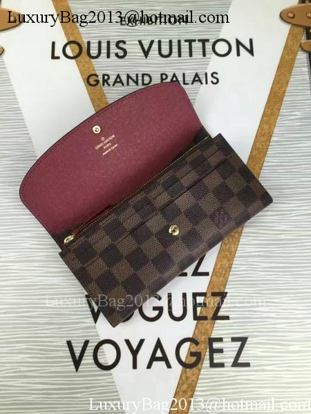 Louis Vuitton Damier Ebene Canvas Emilie Wallet N60696 Louis Vuitton Damier Ebene Canvas Emilie Wallet N60696