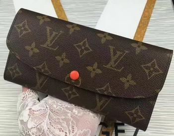 Louis Vuitton Monogram Canvas Emilie Wallet M60696 Orange Louis Vuitton Monogram Canvas Emilie Wallet M60696 Orange