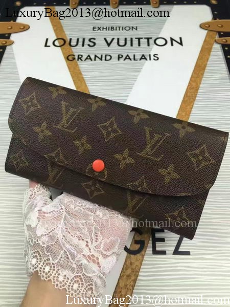 Louis Vuitton Monogram Canvas Emilie Wallet M60696 Orange Louis Vuitton Monogram Canvas Emilie Wallet M60696 Orange