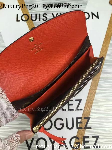 Louis Vuitton Monogram Canvas Emilie Wallet M60696 Orange Louis Vuitton Monogram Canvas Emilie Wallet M60696 Orange