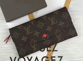 Louis Vuitton Monogram Canvas Emilie Wallet M60696 Rose Louis Vuitton Monogram Canvas Emilie Wallet M60696 Rose