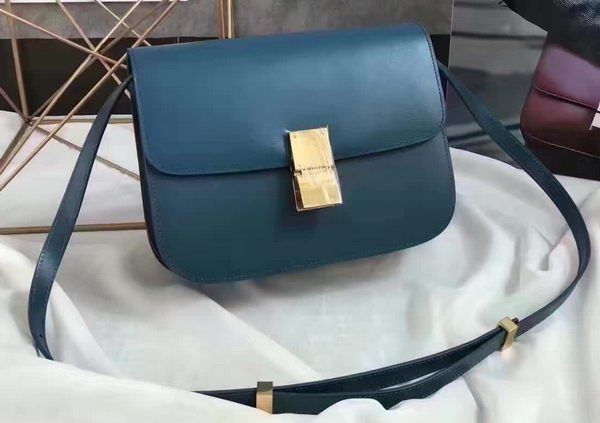 Celine Classic Box Flap Bag Smooth Leather C20447 Blue Celine Classic Box Flap Bag Smooth Leather C20447 Blue