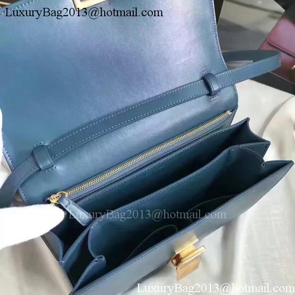 Celine Classic Box Flap Bag Smooth Leather C20447 Blue Celine Classic Box Flap Bag Smooth Leather C20447 Blue