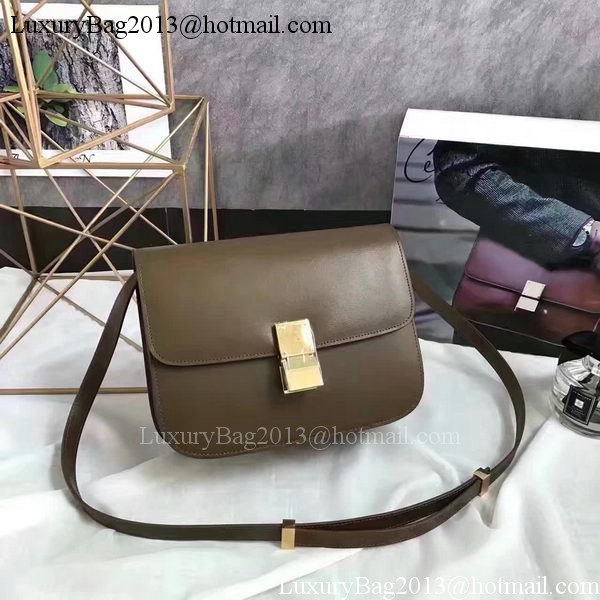 Celine Classic Box Flap Bag Smooth Leather C20447 Green Celine Classic Box Flap Bag Smooth Leather C20447 Green