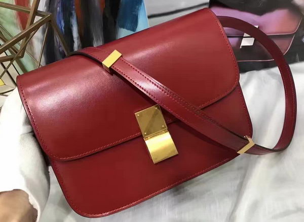 Celine Classic Box Flap Bag Smooth Leather C20447 Red Celine Classic Box Flap Bag Smooth Leather C20447 Red