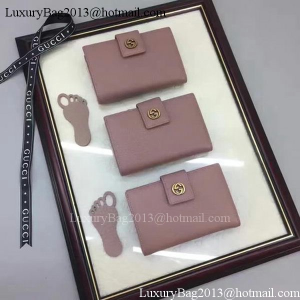 Gucci Calfskin Leagther Wallet 337023 Pink Gucci Calfskin Leagther Wallet 337023 Pink
