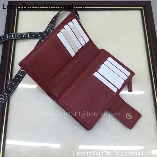 Gucci Calfskin Leagther Wallet 337023 Red Gucci Calfskin Leagther Wallet 337023 Red