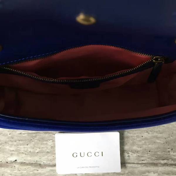 Gucci GG Marmont Suede Leather Medium Shoulder Bag 443497 Dark Blue Gucci GG Marmont Suede Leather Medium Shoulder Bag 443497 Dark Blue