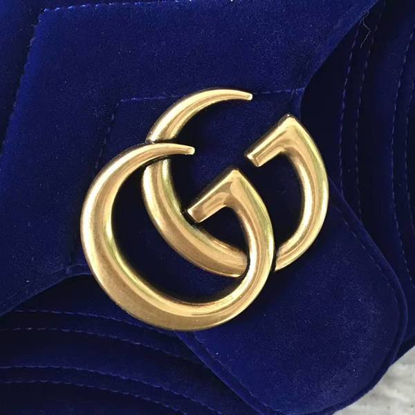 Gucci GG Marmont Suede Leather Medium Shoulder Bag 443497 Dark Blue Gucci GG Marmont Suede Leather Medium Shoulder Bag 443497 Dark Blue