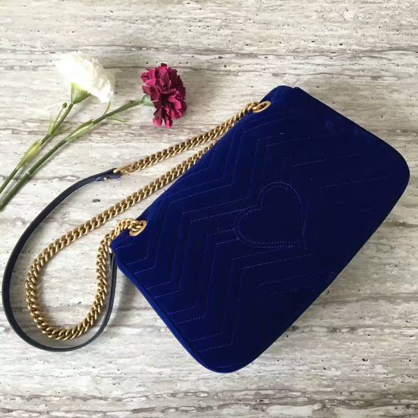 Gucci GG Suede Leather Shoulder Bag 443496 Dark Blue Gucci GG Suede Leather Shoulder Bag 443496 Dark Blue