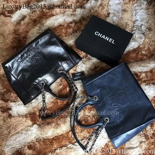 Chanel Tote Shopping Bag Original Leather A68046 Black Chanel Tote Shopping Bag Original Leather A68046 Black