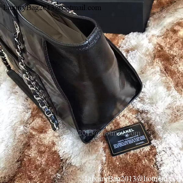Chanel Tote Shopping Bag Original Leather A68046 Black Chanel Tote Shopping Bag Original Leather A68046 Black