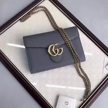 Gucci GG Marmont Leather mini Chain Bag 401232 Grey Gucci GG Marmont Leather mini Chain Bag 401232 Grey