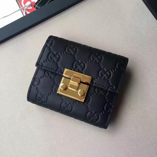 Gucci Signature Leather Padlock Wallet 453155 Black Gucci Signature Leather Padlock Wallet 453155 Black