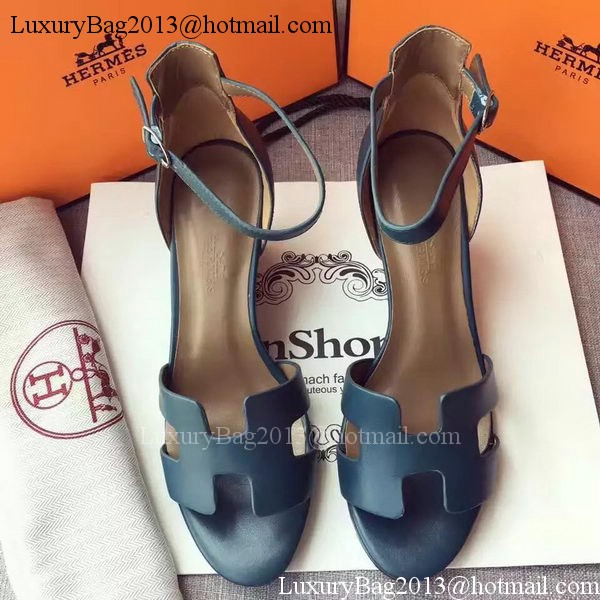 Hermes Leather 70mm Sandal H0741 Blue Hermes Leather 70mm Sandal H0741 Blue
