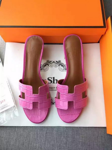 Hermes Leather Slipper HO742 Rose Hermes Leather Slipper HO742 Rose
