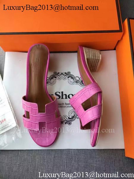 Hermes Leather Slipper HO742 Rose Hermes Leather Slipper HO742 Rose