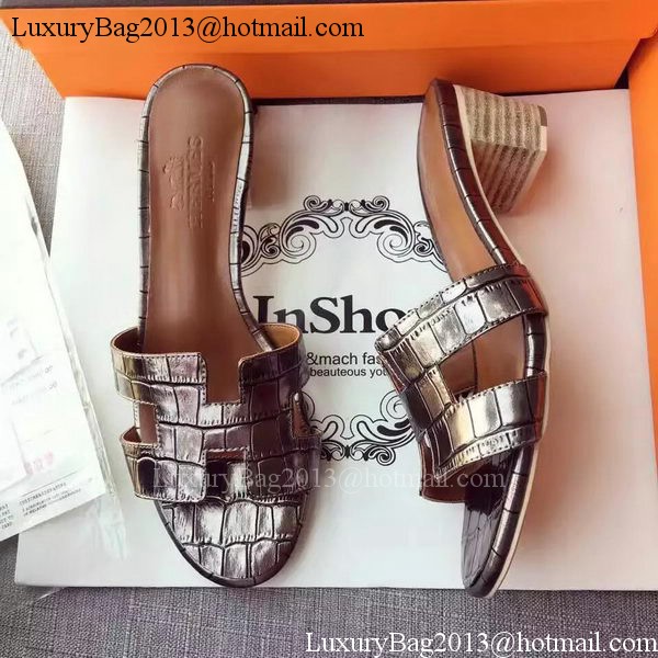 Hermes Leather Slipper HO742 Silver Hermes Leather Slipper HO742 Silver