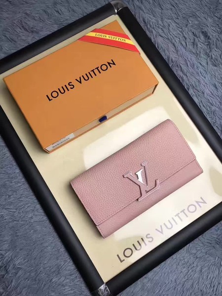 Louis Vuitton Calfskin Leather CAPUCINES WALLET M61249 Pink Louis Vuitton Calfskin Leather CAPUCINES WALLET M61249 Pink