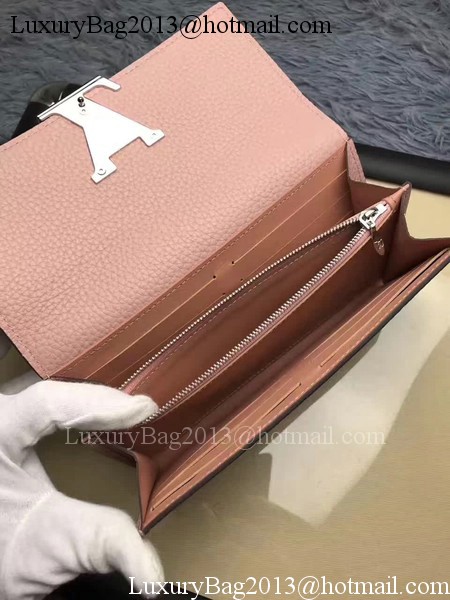 Louis Vuitton Calfskin Leather CAPUCINES WALLET M61249 Pink Louis Vuitton Calfskin Leather CAPUCINES WALLET M61249 Pink
