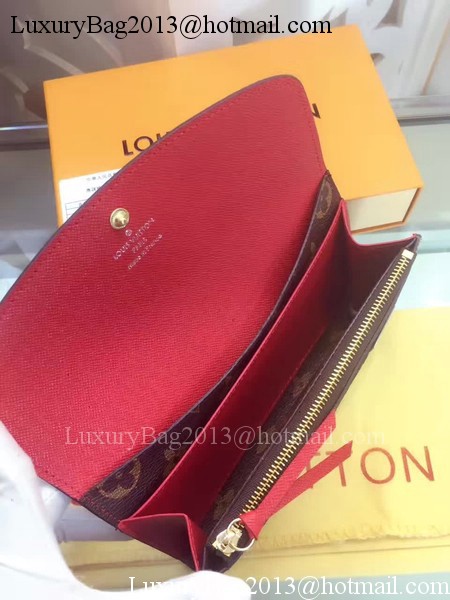 Louis Vuitton Monogram Canvas Emilie Wallet M60136 Red Louis Vuitton Monogram Canvas Emilie Wallet M60136 Red