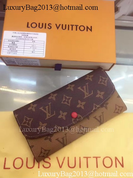 Louis Vuitton Monogram Canvas Emilie Wallet M60136 Red Louis Vuitton Monogram Canvas Emilie Wallet M60136 Red