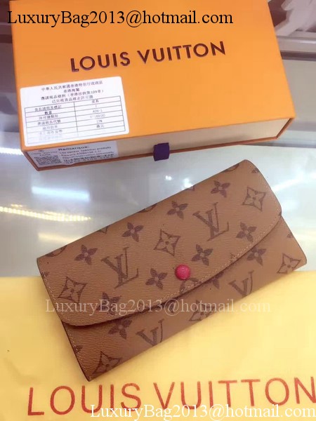 Louis Vuitton Monogram Canvas Emilie Wallet M60136 Rosy Louis Vuitton Monogram Canvas Emilie Wallet M60136 Rosy