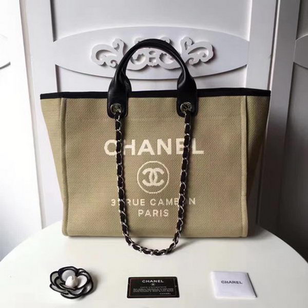 Chanel Large Canvas Tote Shopping Bag CHA1679 Apricot Chanel Large Canvas Tote Shopping Bag CHA1679 Apricot