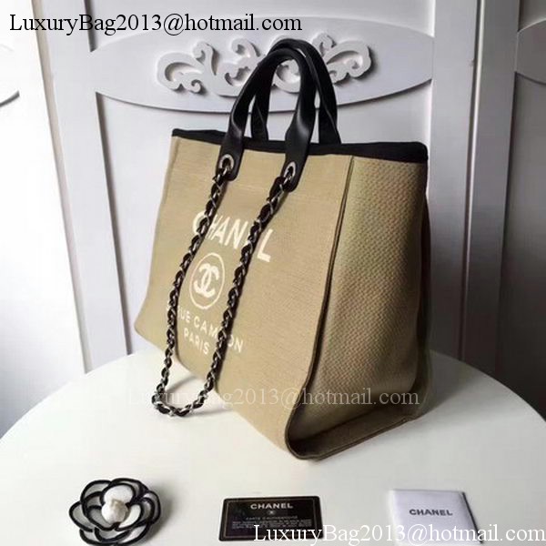 Chanel Large Canvas Tote Shopping Bag CHA1679 Apricot Chanel Large Canvas Tote Shopping Bag CHA1679 Apricot