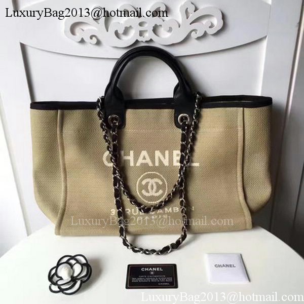 Chanel Large Canvas Tote Shopping Bag CHA1679 Apricot Chanel Large Canvas Tote Shopping Bag CHA1679 Apricot