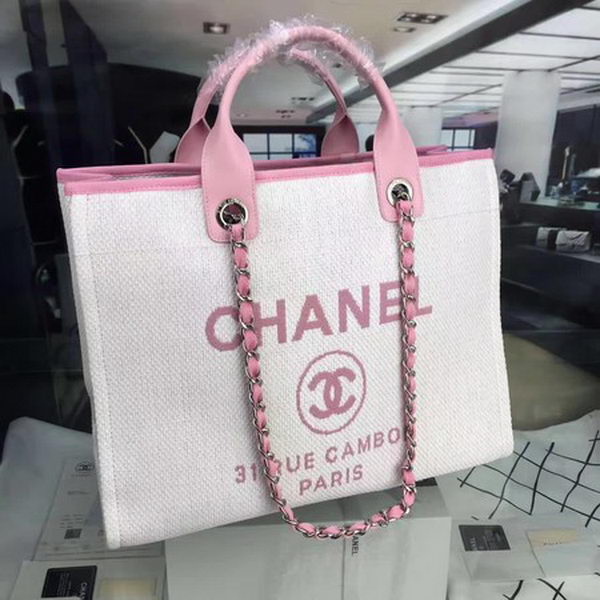 Chanel Large Canvas Tote Shopping Bag CHA1679 Pink Chanel Large Canvas Tote Shopping Bag CHA1679 Pink