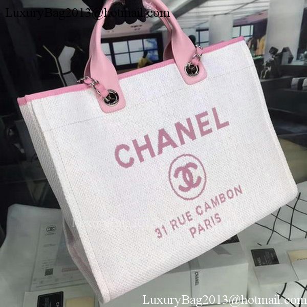 Chanel Large Canvas Tote Shopping Bag CHA1679 Pink Chanel Large Canvas Tote Shopping Bag CHA1679 Pink