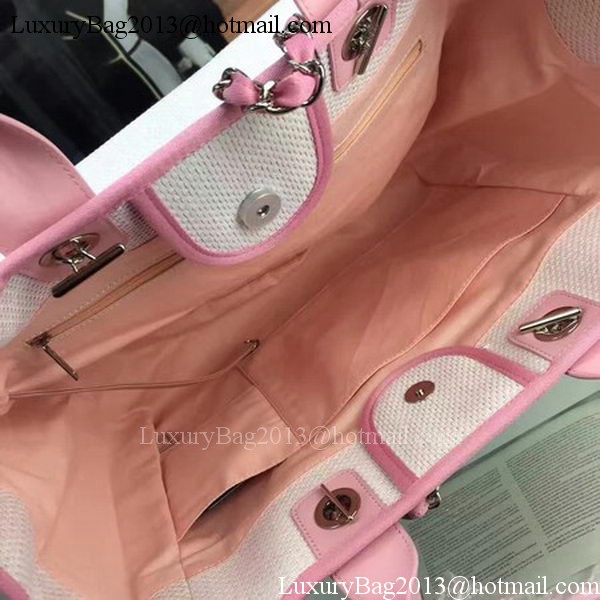 Chanel Large Canvas Tote Shopping Bag CHA1679 Pink Chanel Large Canvas Tote Shopping Bag CHA1679 Pink