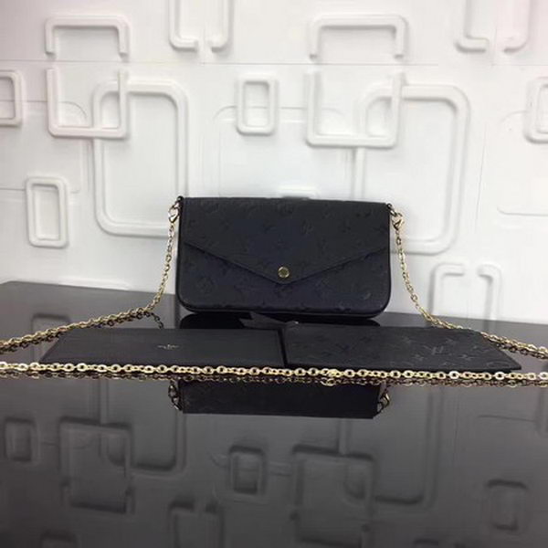 Louis Vuitton Monogram Empreinte POCHETTE FELICIE M64065 Black Louis Vuitton Monogram Empreinte POCHETTE FELICIE M64065 Black