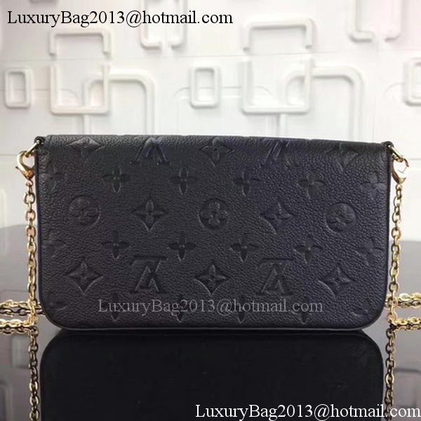 Louis Vuitton Monogram Empreinte POCHETTE FELICIE M64065 Black Louis Vuitton Monogram Empreinte POCHETTE FELICIE M64065 Black
