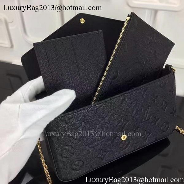 Louis Vuitton Monogram Empreinte POCHETTE FELICIE M64065 Black Louis Vuitton Monogram Empreinte POCHETTE FELICIE M64065 Black