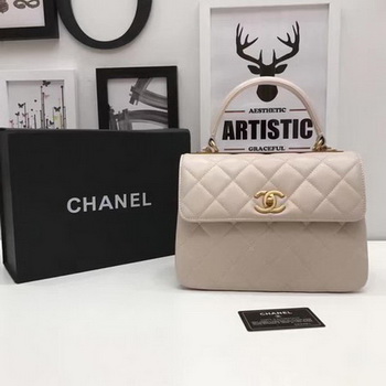 Chanel Classic Top Handle Bag Apricot Sheepskin Leather A92991 Gold Chanel Classic Top Handle Bag Apricot Sheepskin Leather A92991 Gold