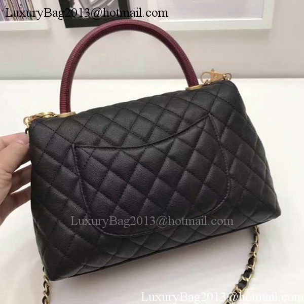 Chanel Classic Top Handle Bag Black Sheepskin Leather A92991 Silver Chanel Classic Top Handle Bag Black Sheepskin Leather A92991 Silver