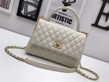 Chanel Classic Top Handle Bag OffWhite Sheepskin Leather A92991 Gold Chanel Classic Top Handle Bag OffWhite Sheepskin Leather A92991 Gold