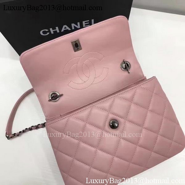 Chanel Classic Top Handle Bag Pink Sheepskin Leather A92991 Silver Chanel Classic Top Handle Bag Pink Sheepskin Leather A92991 Silver