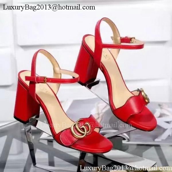 Gucci 80mm Sandal Sheepskin Leather GG1139 Red Gucci 80mm Sandal Sheepskin Leather GG1139 Red