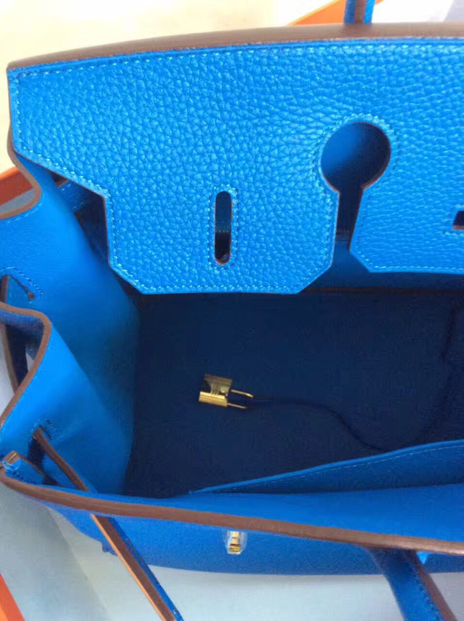 Hermes Birkin 30CM Tote Bag Blue Original Leather HB30 Glod Hermes Birkin 30CM Tote Bag Blue Original Leather HB30 Glod