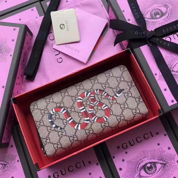 Gucci Snake print GG Supreme Zip Around Wallet 451273 Red Gucci Snake print GG Supreme Zip Around Wallet 451273 Red