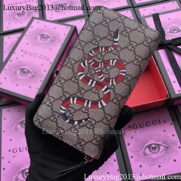 Gucci Snake print GG Supreme Zip Around Wallet 451273 Red Gucci Snake print GG Supreme Zip Around Wallet 451273 Red