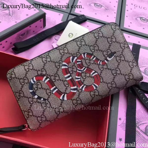 Gucci Snake print GG Supreme Zip Around Wallet 451273 Red Gucci Snake print GG Supreme Zip Around Wallet 451273 Red
