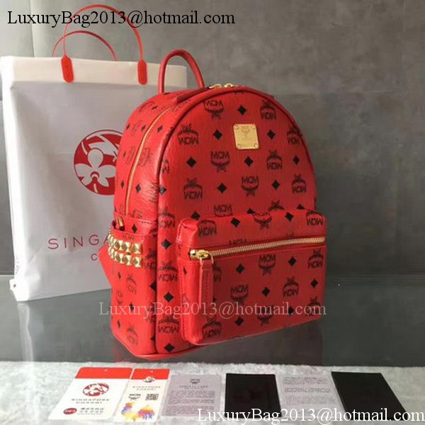 MCM Medium Top Studs Backpack MCM0039 Red MCM Medium Top Studs Backpack MCM0039 Red