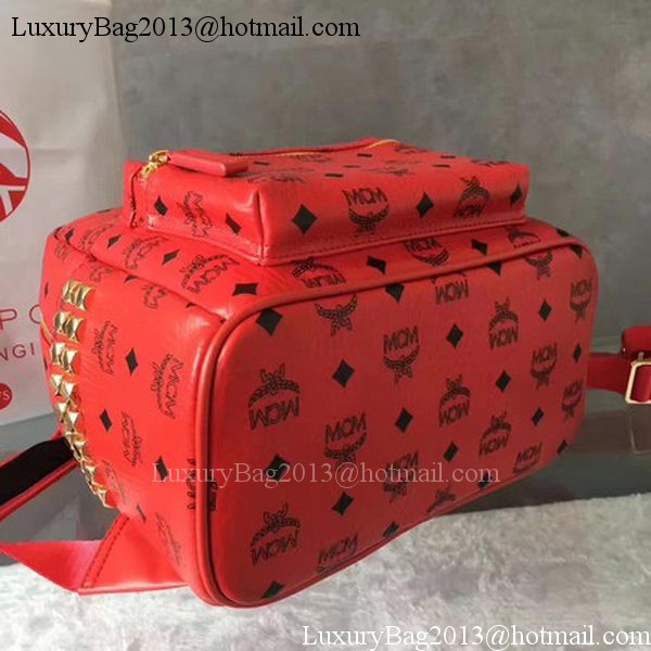 MCM Medium Top Studs Backpack MCM0039 Red MCM Medium Top Studs Backpack MCM0039 Red