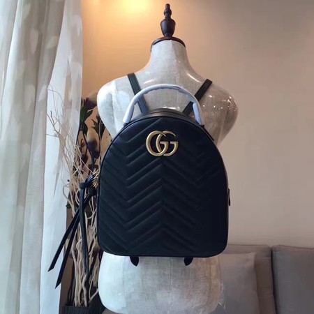 Gucci GG Marmont Quilted Leather Backpack 476671 Black Gucci GG Marmont Quilted Leather Backpack 476671 Black