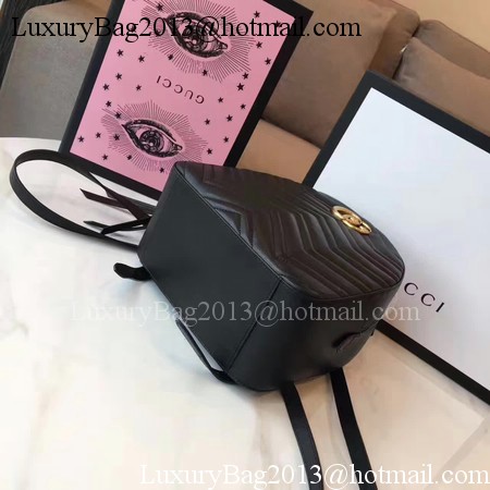 Gucci GG Marmont Quilted Leather Backpack 476671 Black Gucci GG Marmont Quilted Leather Backpack 476671 Black