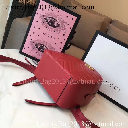 Gucci GG Marmont Quilted Leather Backpack 476671 Red Gucci GG Marmont Quilted Leather Backpack 476671 Red